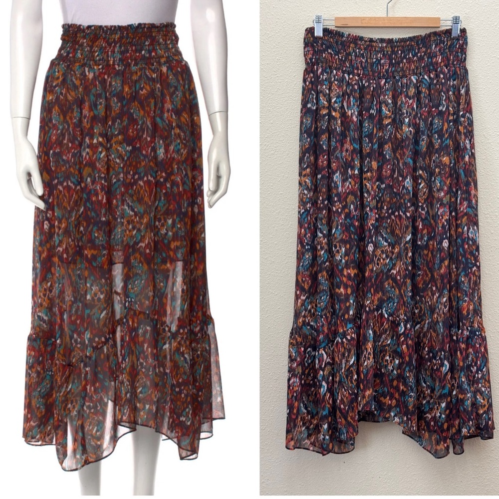 Misa Los Angeles Multicolor Bohemian Maxi Midi Boho Skirt Size Large